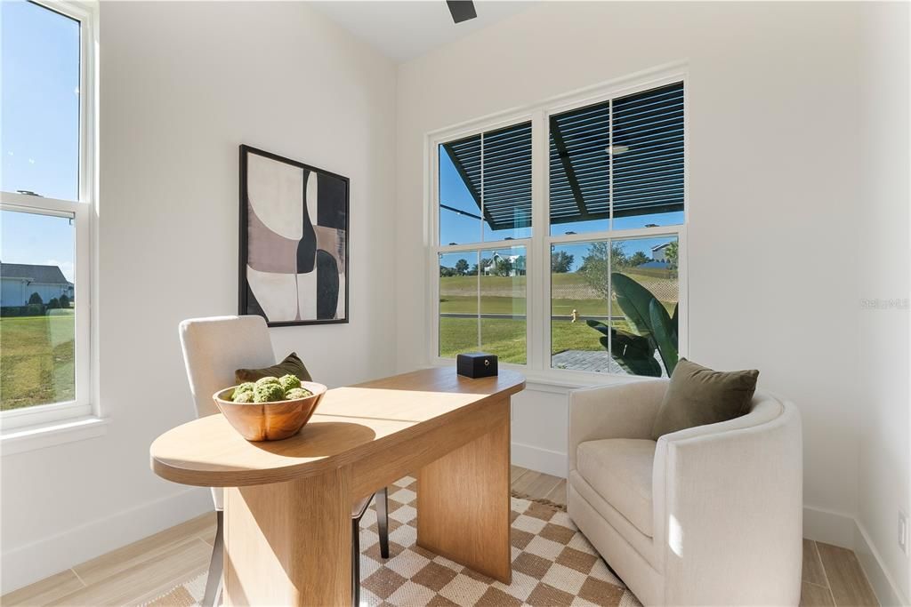 Home Office, Interior, Wood Texture Flooring