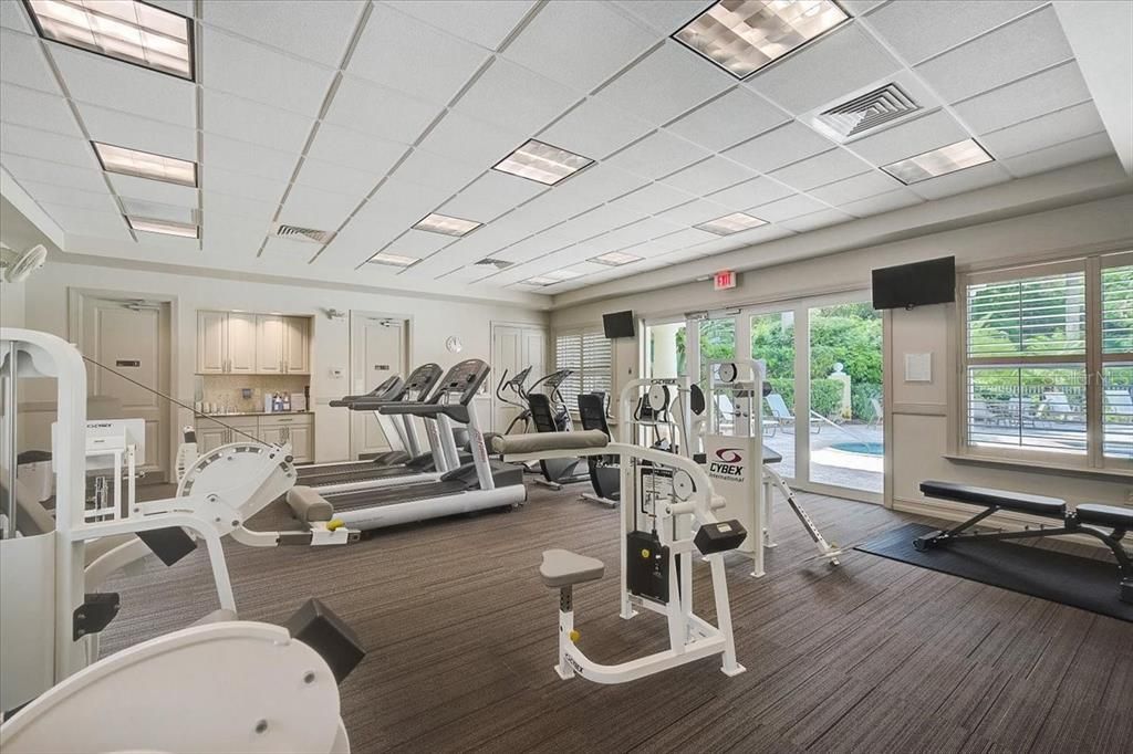 Fitness Equipment, Gym, Interior, Recessed Lighting