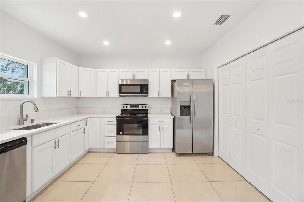 Interior, Kitchen, Recessed Lighting, Stainless Steel Appliances
