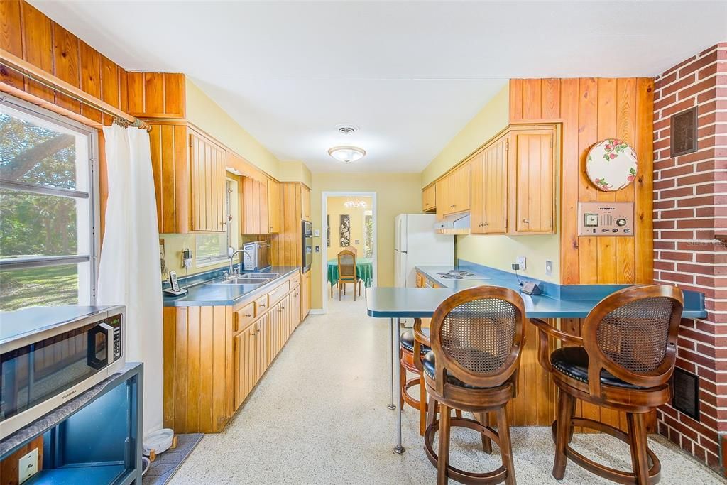 Interior, Kitchen, Stone Walls, Wooden Walls