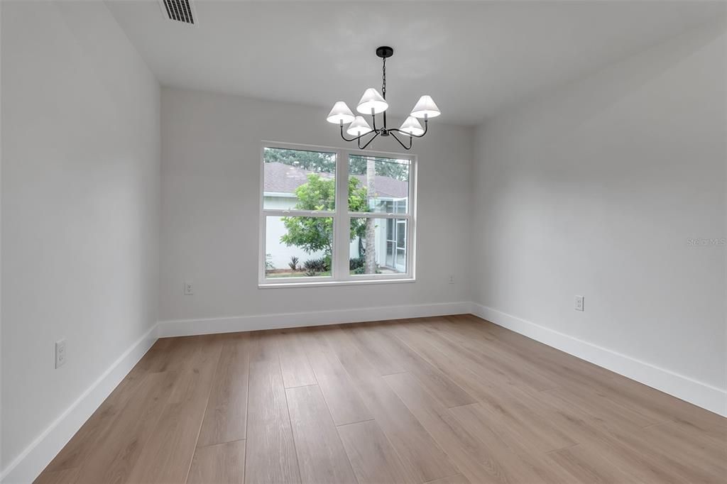 Chandelier, Empty room, Interior, Wood Texture Flooring