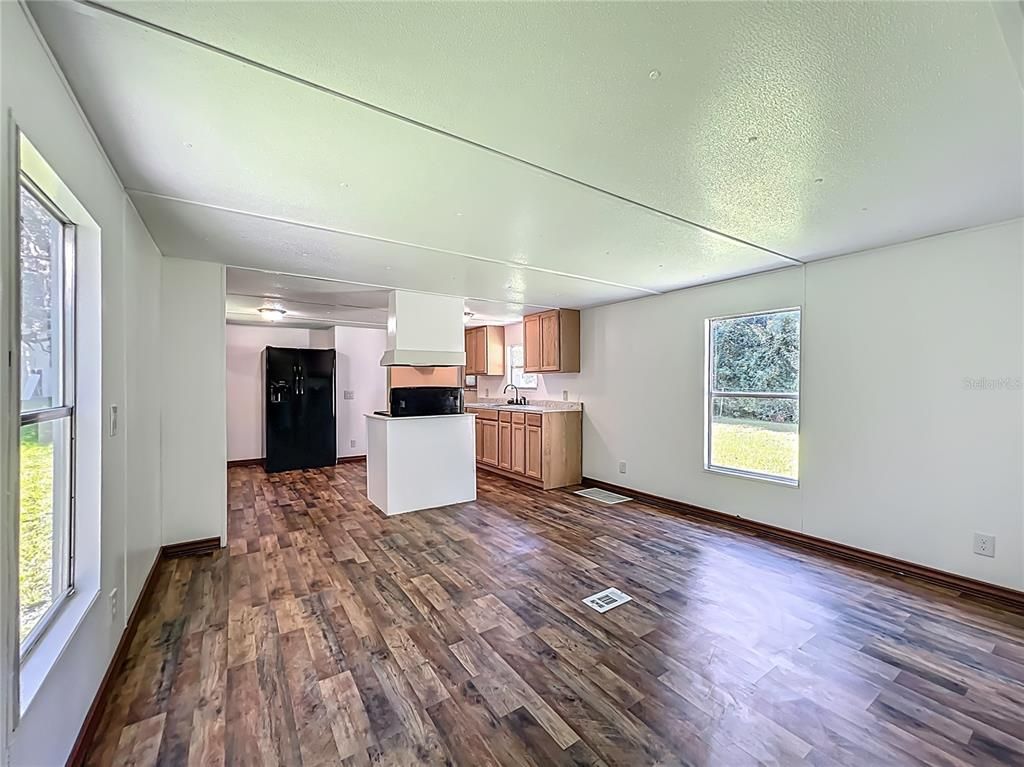 Empty room, Interior, Kitchen, Wood Texture Flooring