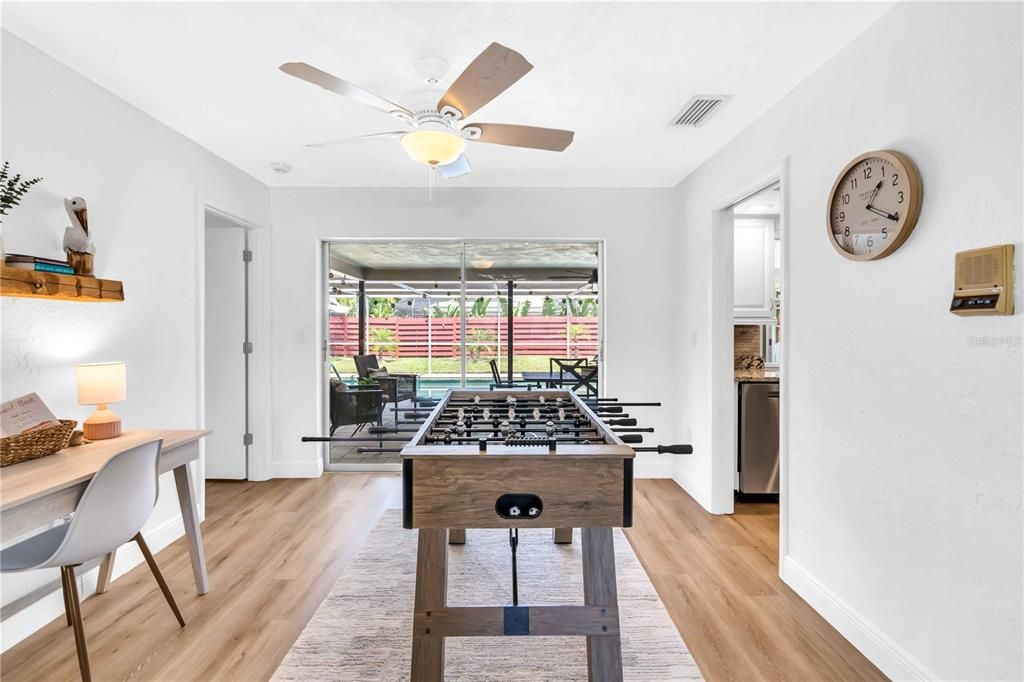 Game Room, Interior, Wood Texture Flooring