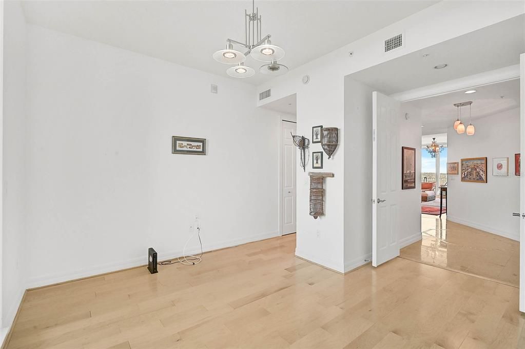 Empty room, Interior, Pendant Lights, Wood Texture Flooring