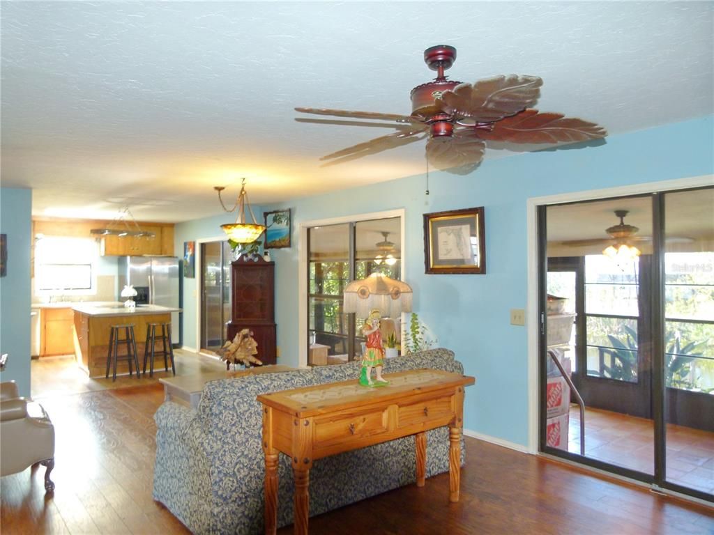 Interior, Kitchen, Living room, Stainless Steel Appliances, Wood Texture Flooring