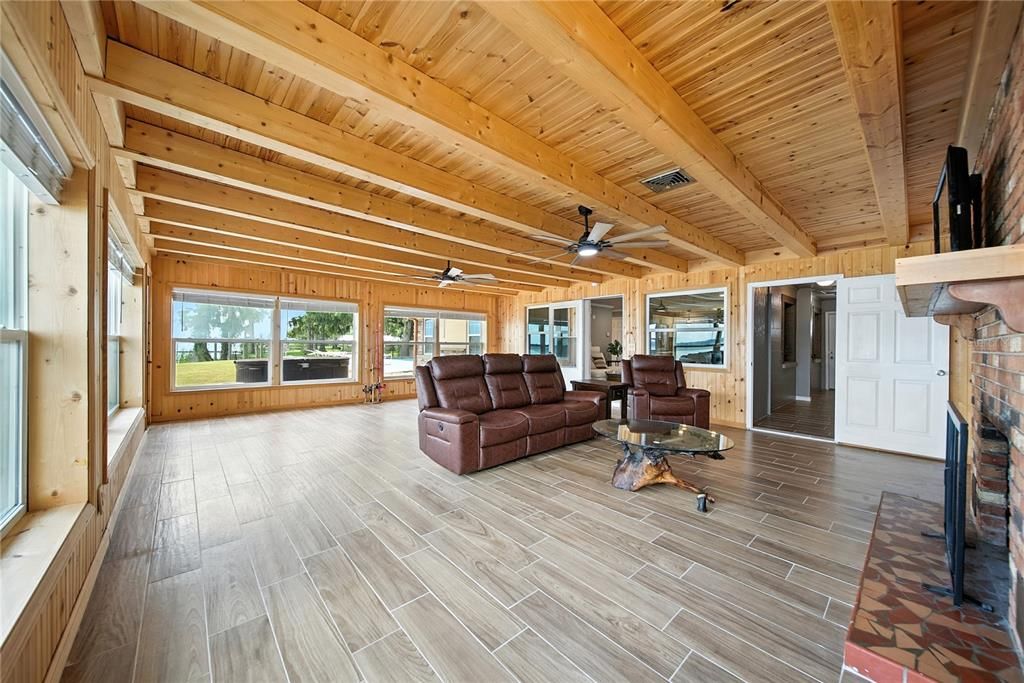 Fireplace, Interior, Living room, Wooden Beams, Wooden Ceilings, Wood Texture Flooring, Wooden Walls