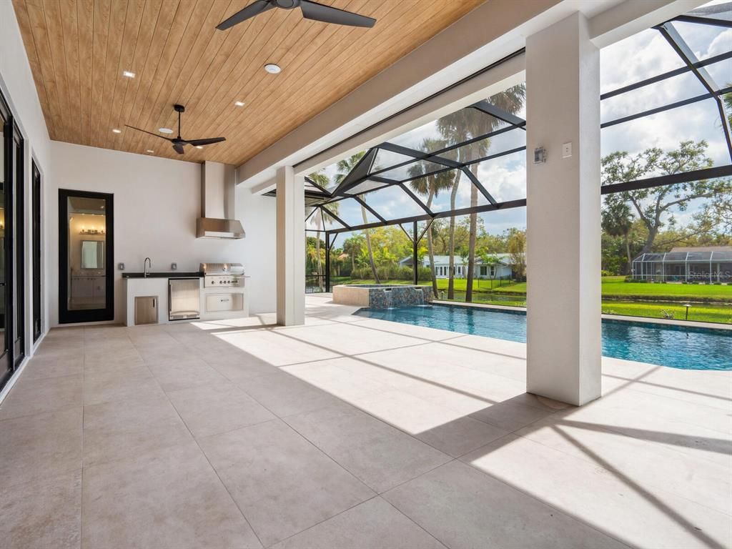 Glass Ceilings, Interior, Pool, Recessed Lighting, Sun Room, Wooden Ceilings