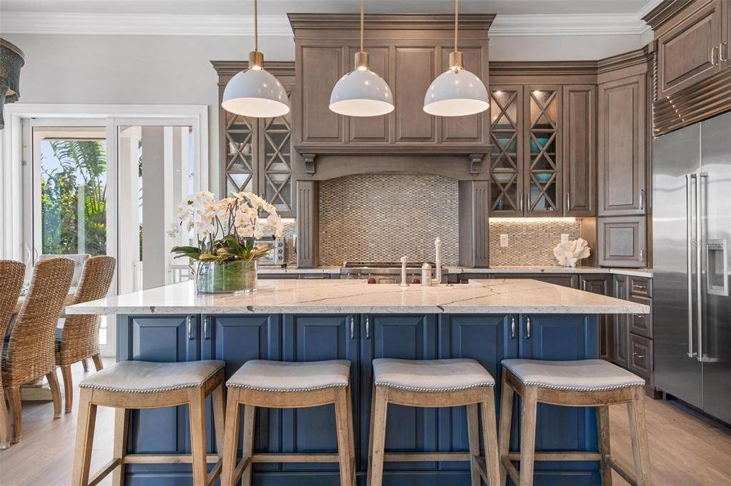 Interior, Kitchen, Pendant Lights, Stainless Steel Appliances, Wood Texture Flooring