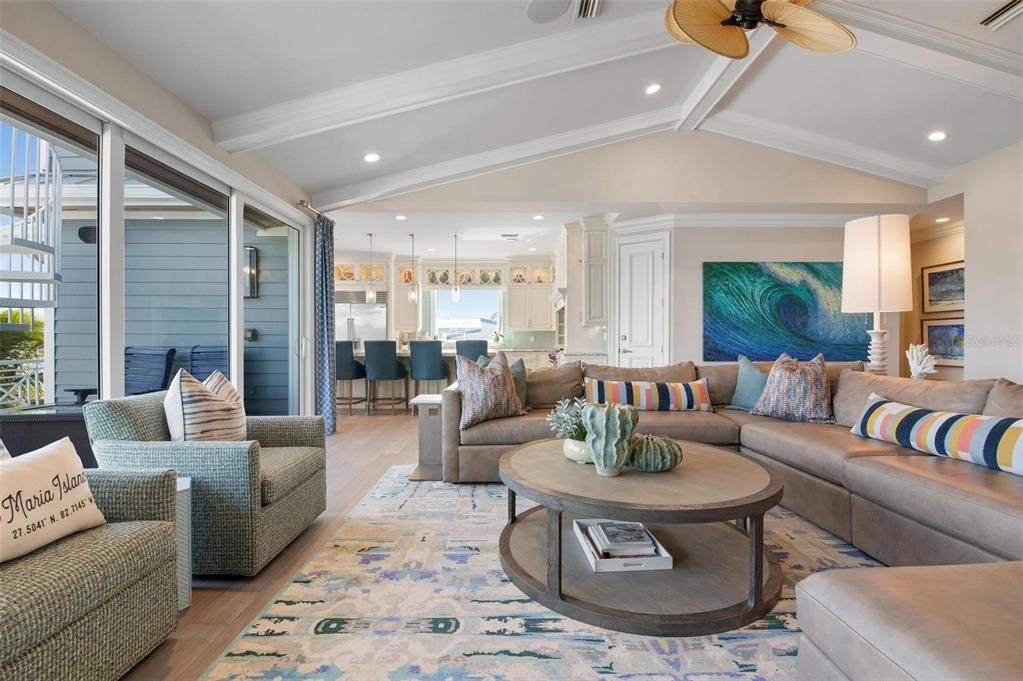 Dining room, Interior, Kitchen, Living room, Pendant Lights, Recessed Lighting, Wood Texture Flooring