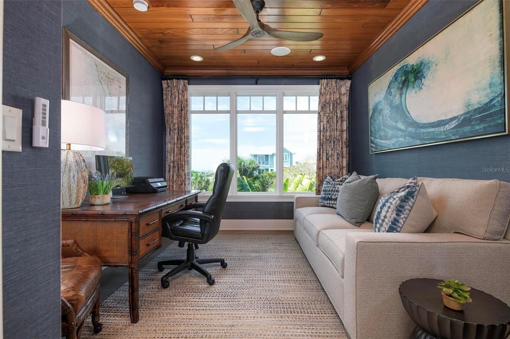 Home Office, Interior, Recessed Lighting, Wooden Ceilings