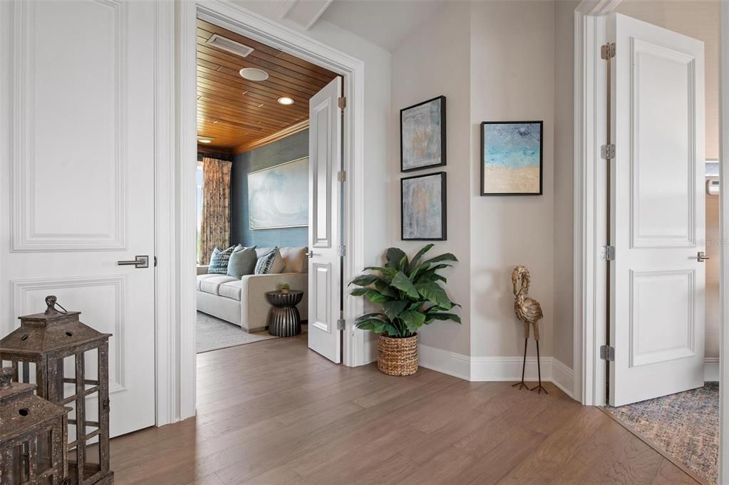 Interior, Living room, Recessed Lighting, Wooden Ceilings, Wood Texture Flooring