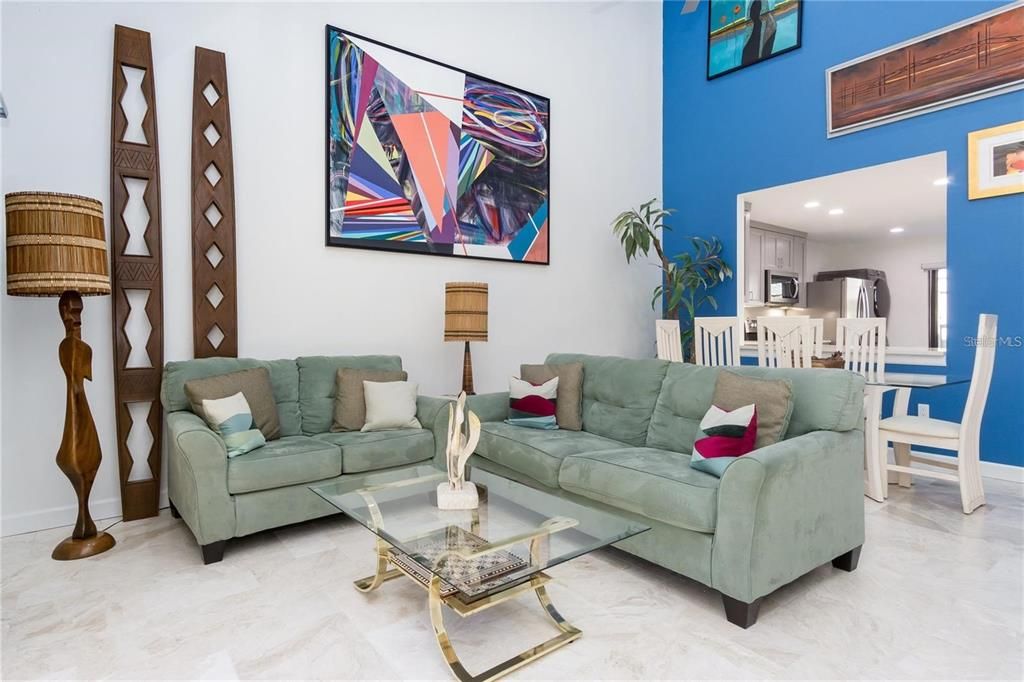 Dining room, Interior, Kitchen, Living room, Recessed Lighting