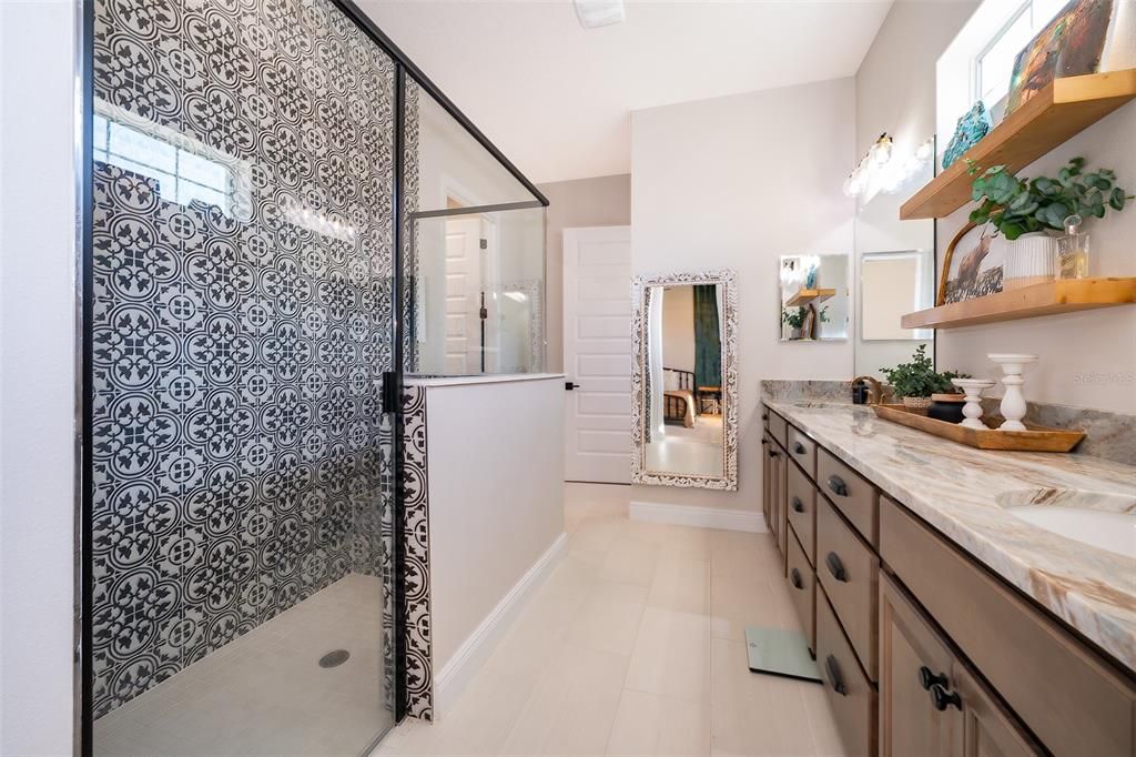 Bathroom, Dual Sink Vanities, Glass Shower, Interior