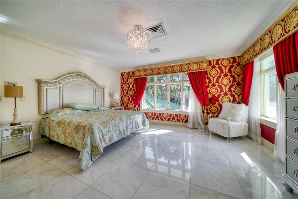 Bedroom, Chandelier, Interior, Marble