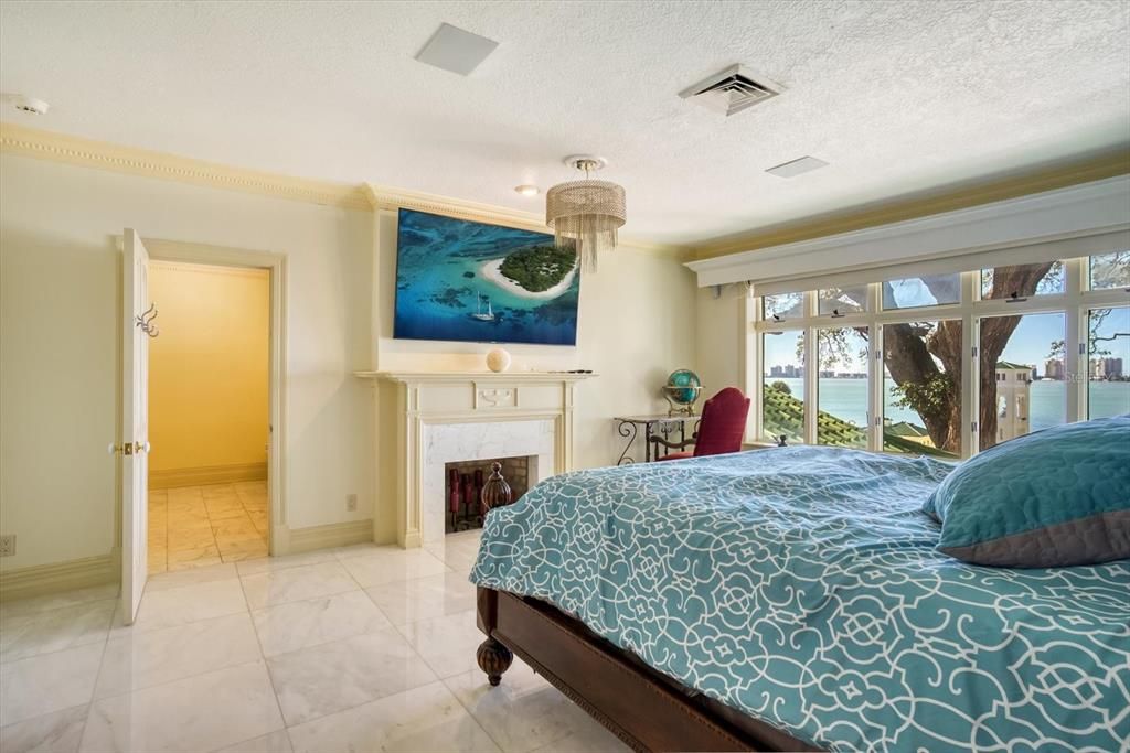 Bedroom, Fireplace, Interior, Water