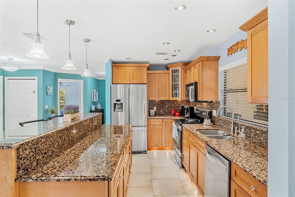 Interior, Kitchen, Pendant Lights, Recessed Lighting, Stainless Steel Appliances