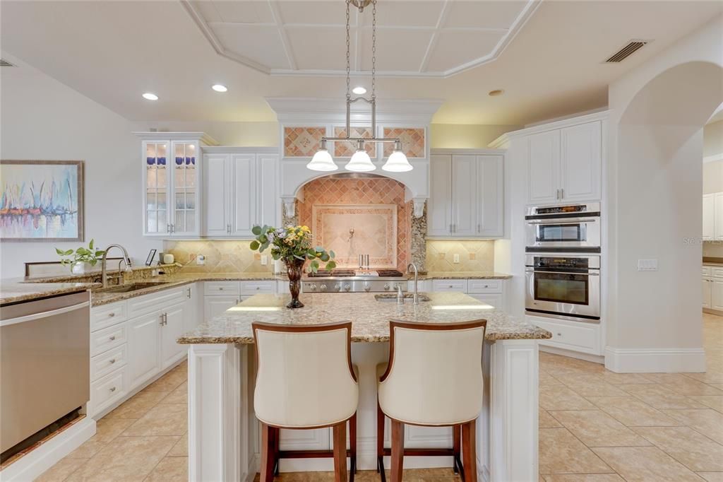 Chandelier, Interior, Kitchen, Pendant Lights, Recessed Lighting, Stainless Steel Appliances