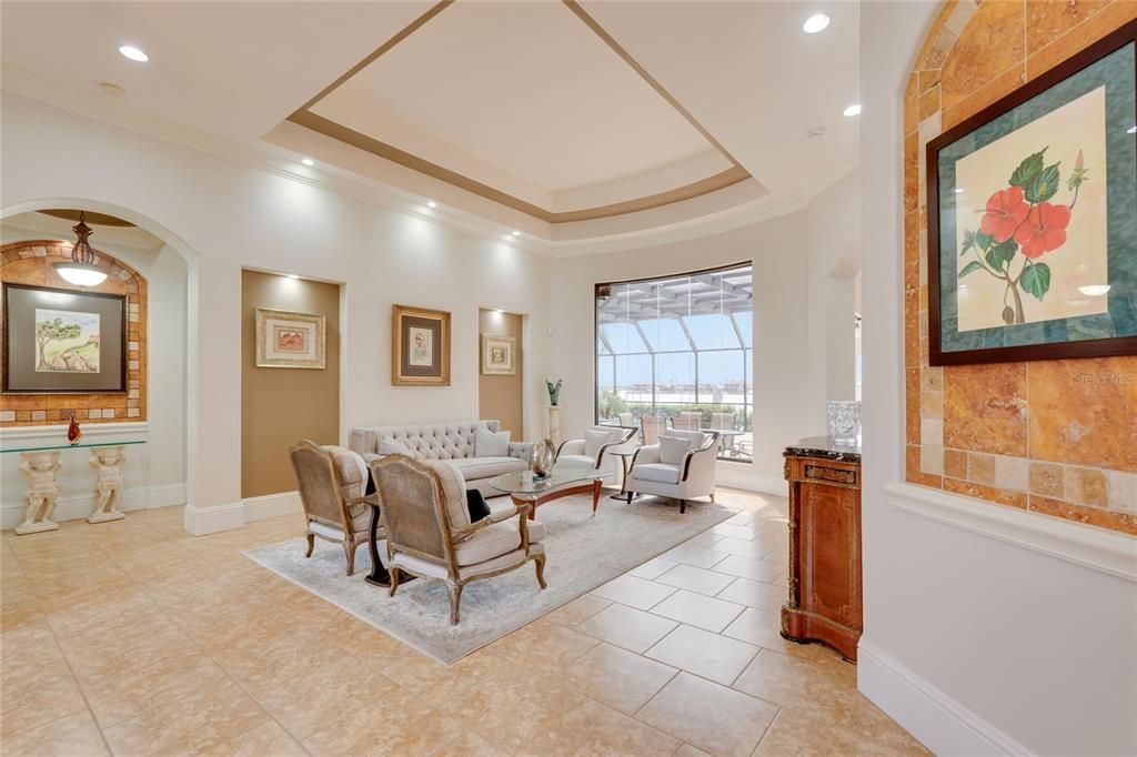 Interior, Living room, Recessed Lighting