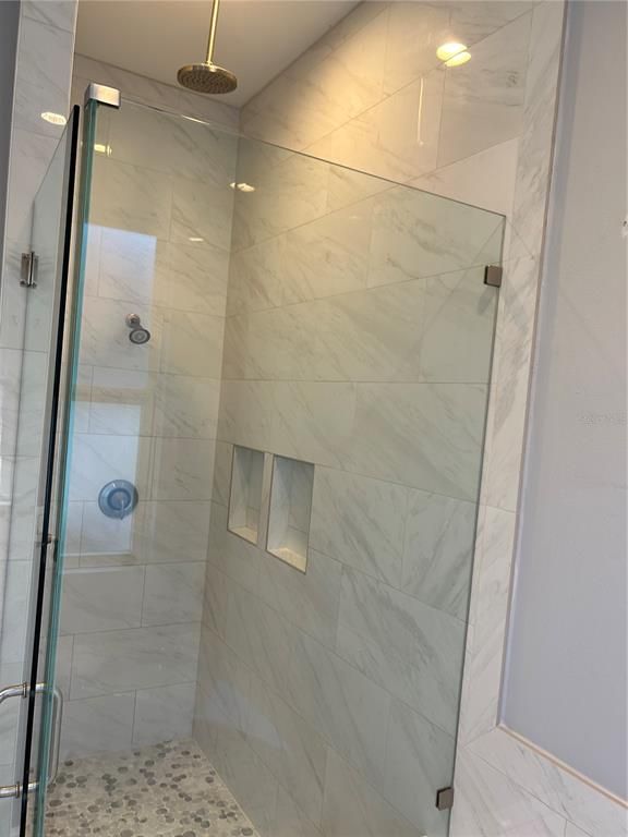 Bathroom, Glass Shower, Interior, Marble Walls