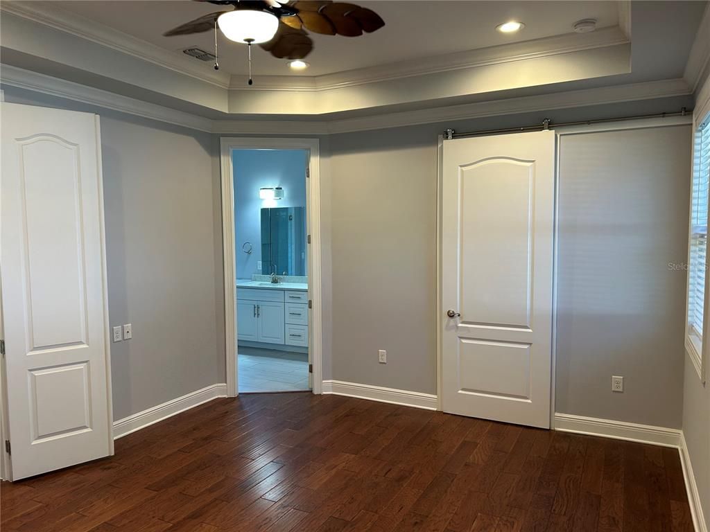 Bathroom, Empty room, Interior, Recessed Lighting, Wood Texture Flooring