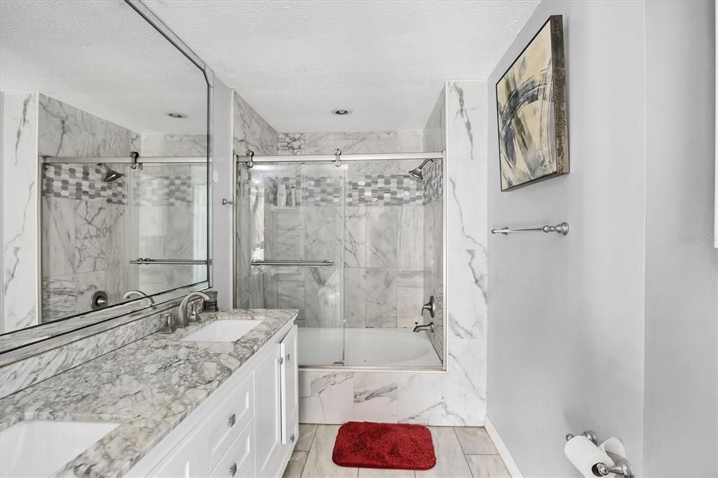Bathroom, Glass Shower, Interior, Marble, Marble Walls