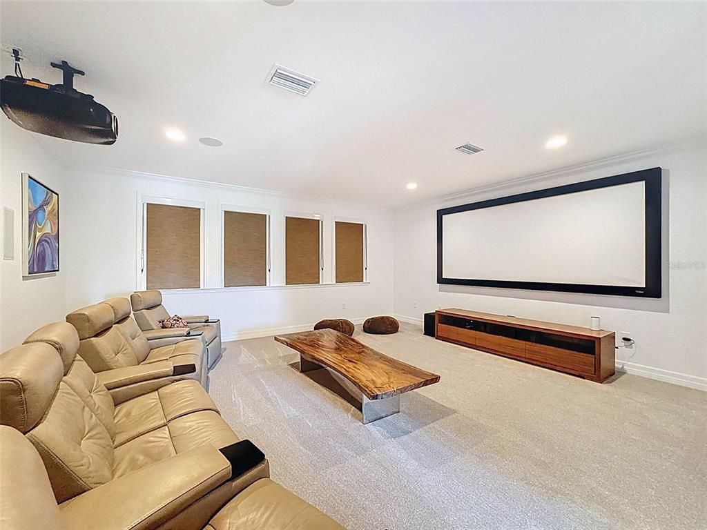 Home Theatre Room, Interior, Projection Screen, Recessed Lighting, Theatre Room