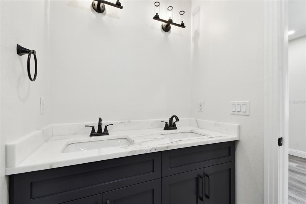 Bathroom, Dual Sink Vanities, Interior, Wood Texture Flooring