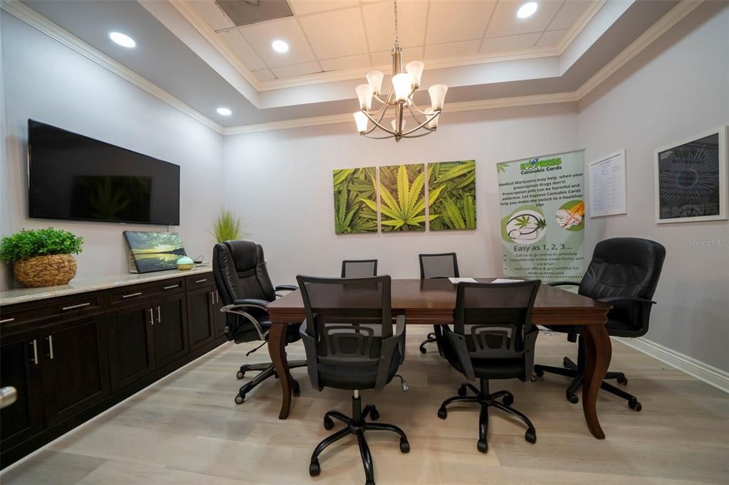 Chandelier, Home Office, Interior, Recessed Lighting