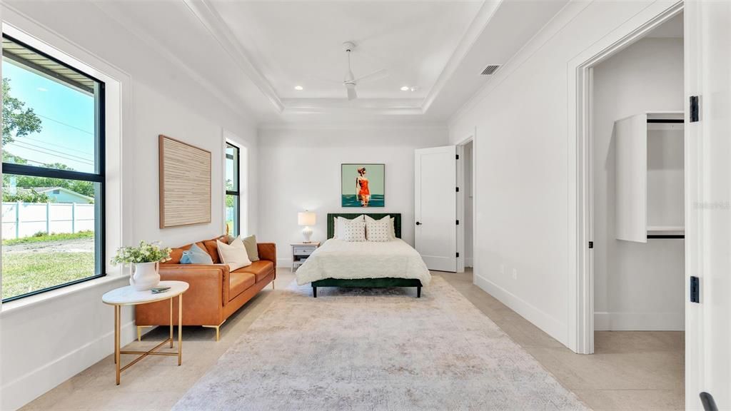 Bedroom, Interior, Pendant Lights, Recessed Lighting