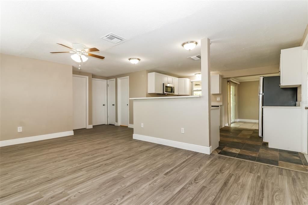 Empty room, Interior, Kitchen, Wood Texture Flooring