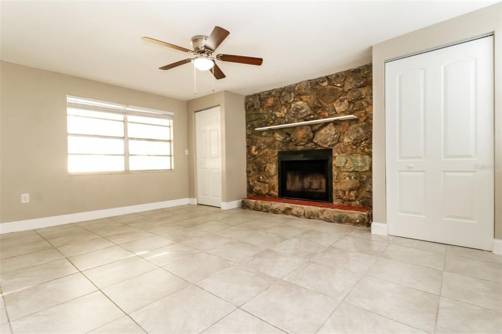 Empty room, Fireplace, Interior