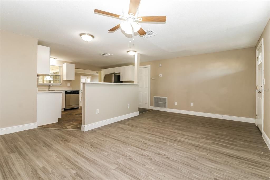 Empty room, Interior, Kitchen, Wood Texture Flooring
