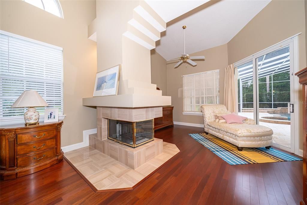 Fireplace, Interior, Wood Texture Flooring