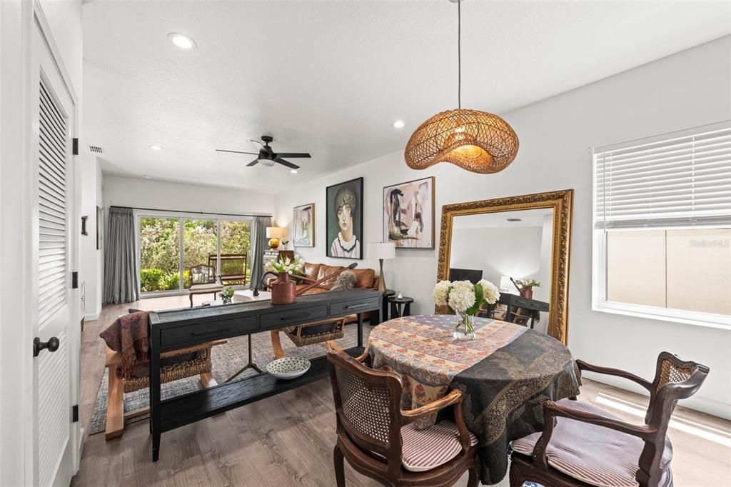 Home Office, Interior, Pendant Lights, Recessed Lighting, Wood Texture Flooring