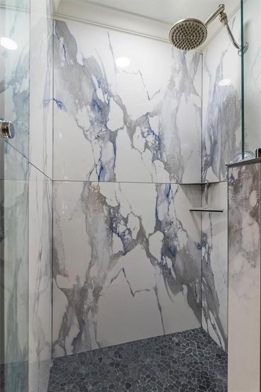Bathroom, Glass Shower, Interior, Marble Walls
