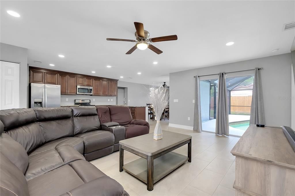 Interior, Kitchen, Living room, Recessed Lighting, Stainless Steel Appliances