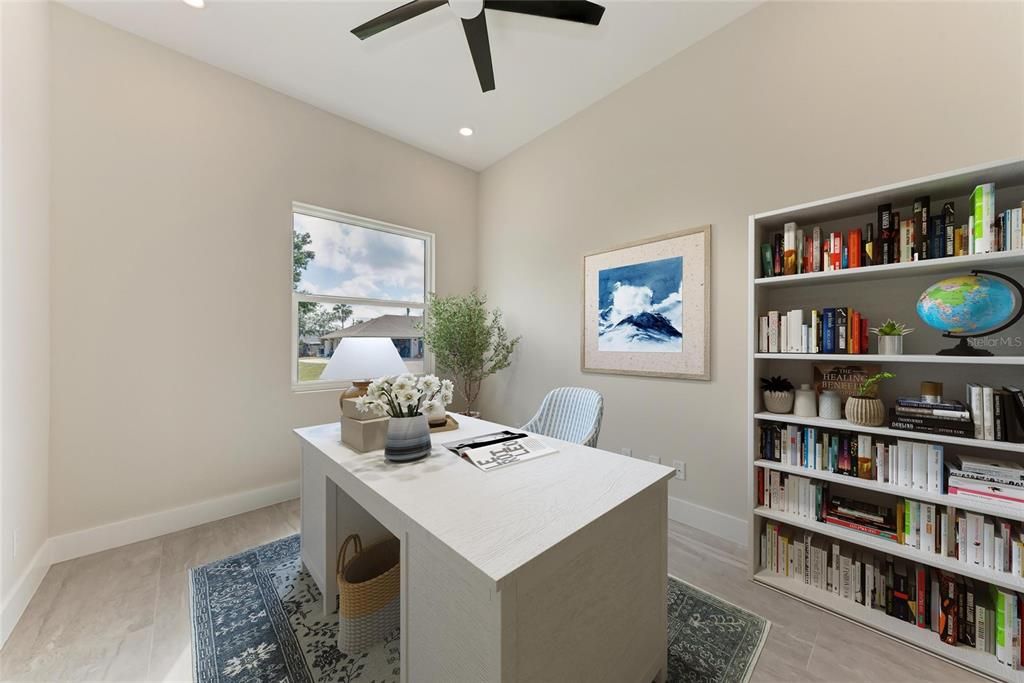 Home Office, Interior, Recessed Lighting