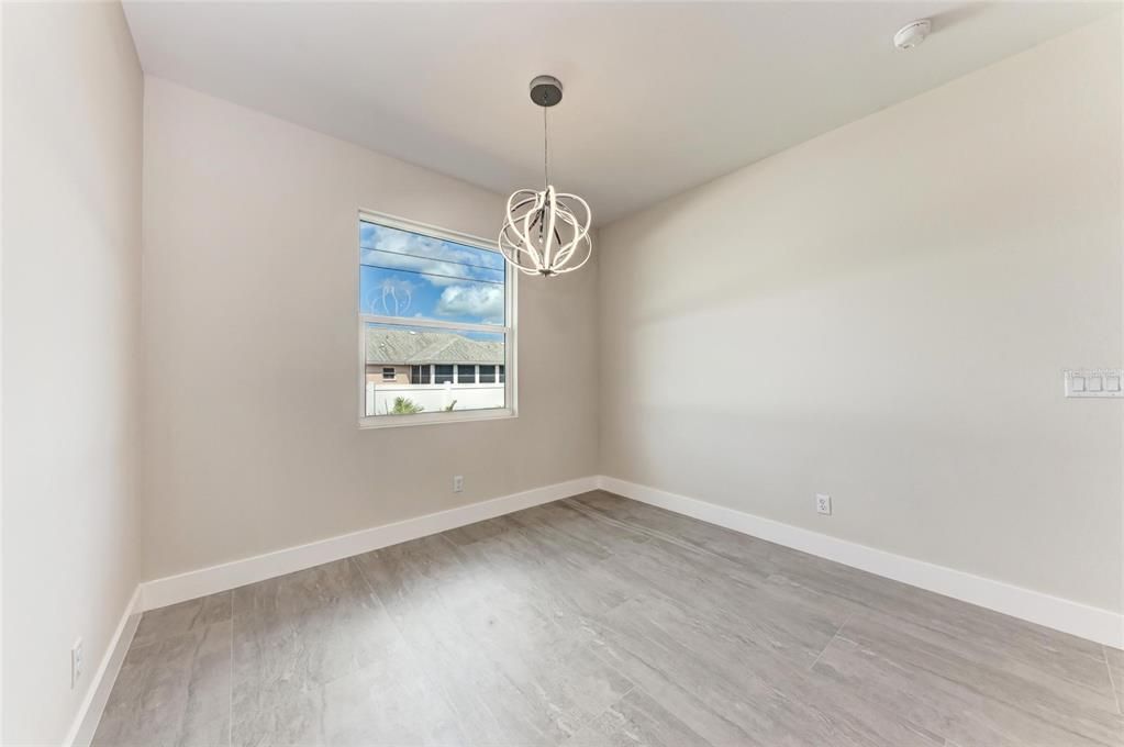 Empty room, Interior, Pendant Lights, Wood Texture Flooring