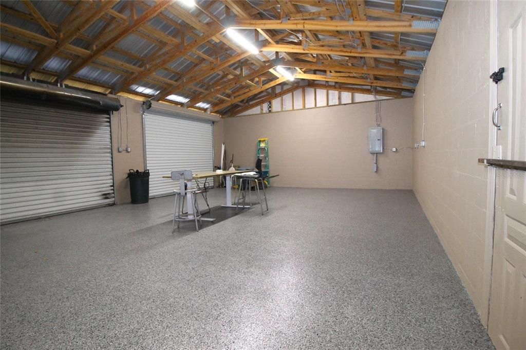 Garage, Interior, Wooden Beams, Wooden Ceilings