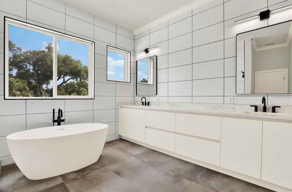 Bathroom, Dual Sink Vanities, Free Standing Baths, Interior