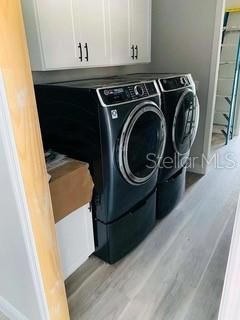 Interior, Washer, Wood Texture Flooring