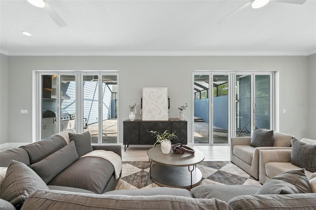 Fireplace, Interior, Living room, Recessed Lighting