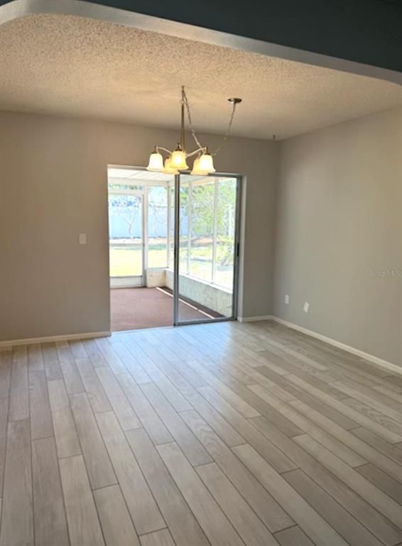 Chandelier, Empty room, Interior, Wood Texture Flooring