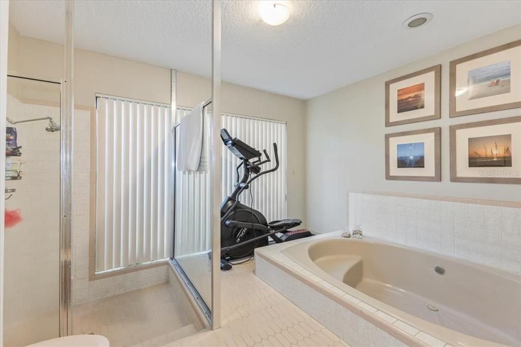 Bathroom, Fitness Equipment, Glass Shower, Interior, Recessed Lighting
