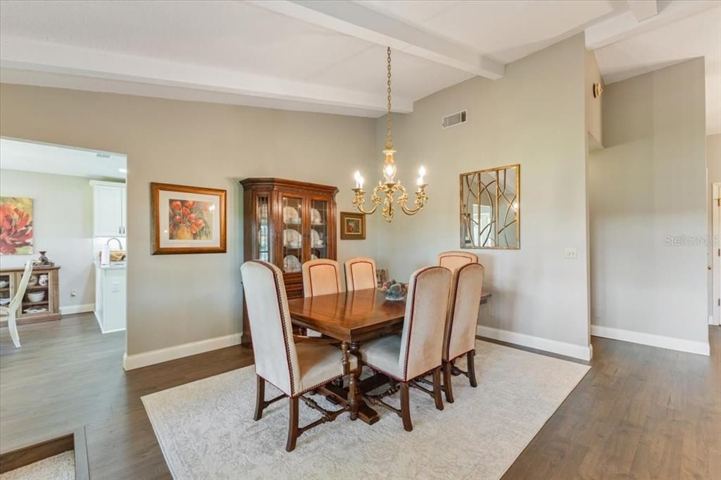 Chandelier, Dining room, Interior, Wood Texture Flooring