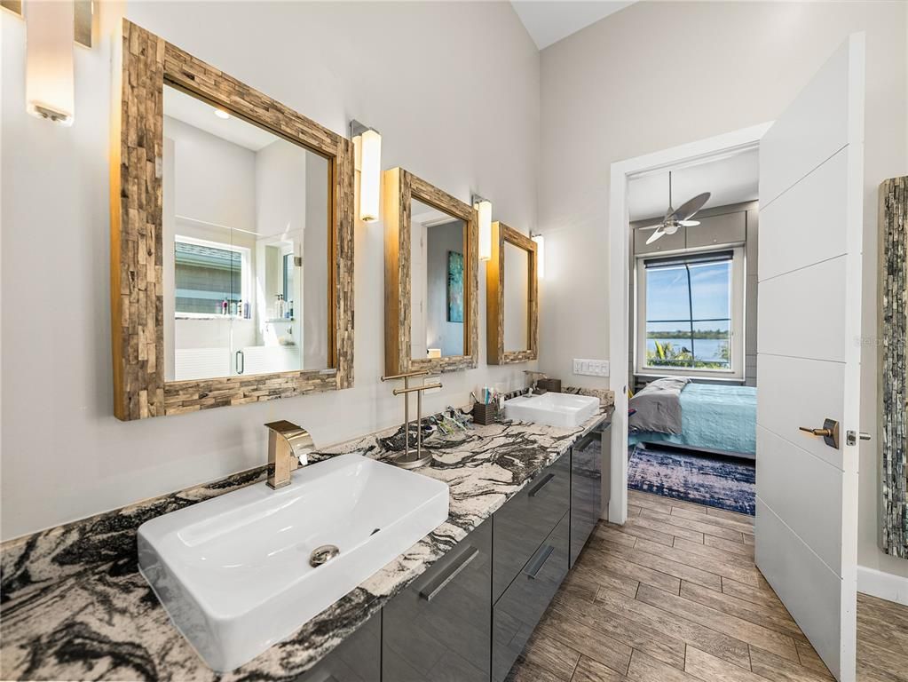 Bathroom, Bedroom, Dual Sink Vanities, Interior, Water, Wood Texture Flooring