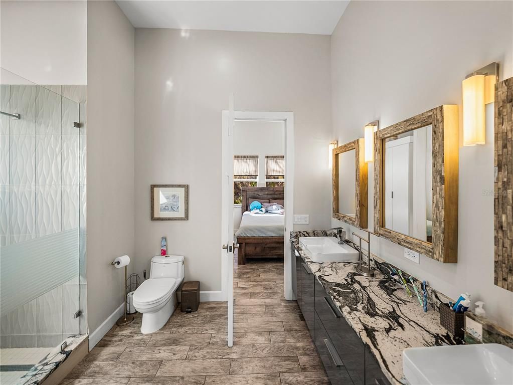 Bathroom, Bedroom, Dual Sink Vanities, Interior, Wood Texture Flooring