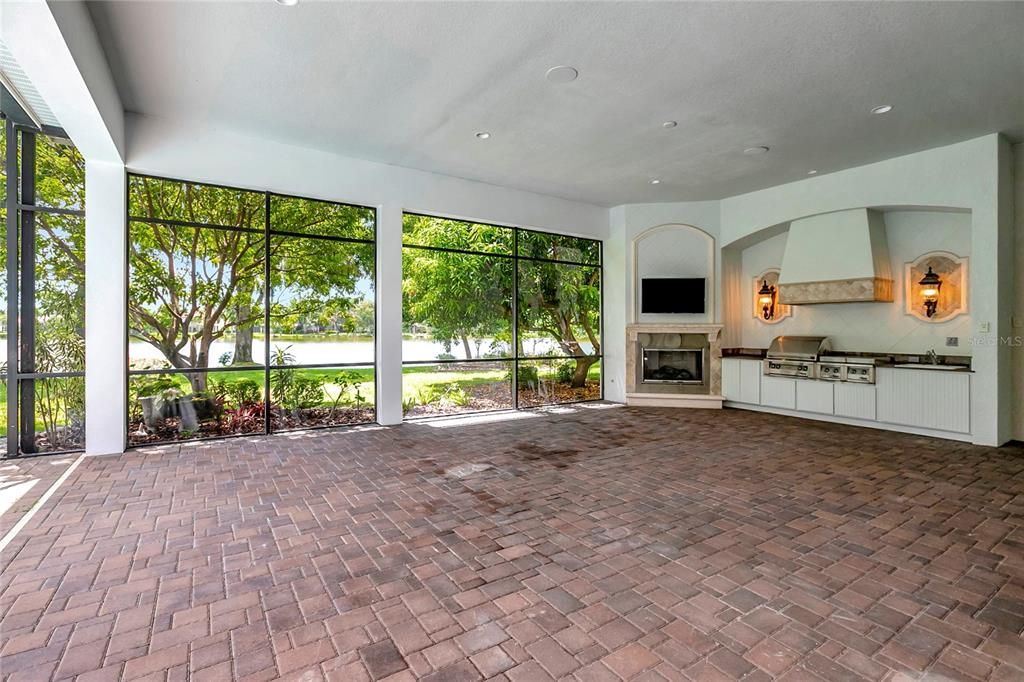 Empty room, Fireplace, Interior, Recessed Lighting