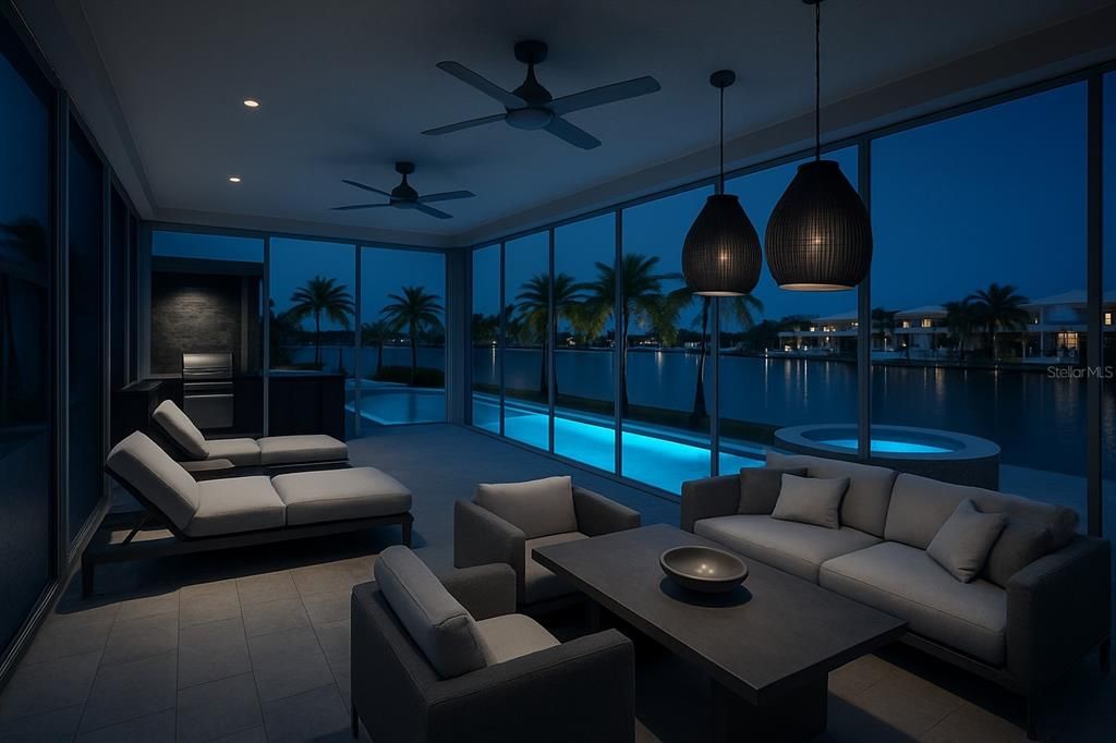 Interior, Living room, Pendant Lights, Recessed Lighting, Water