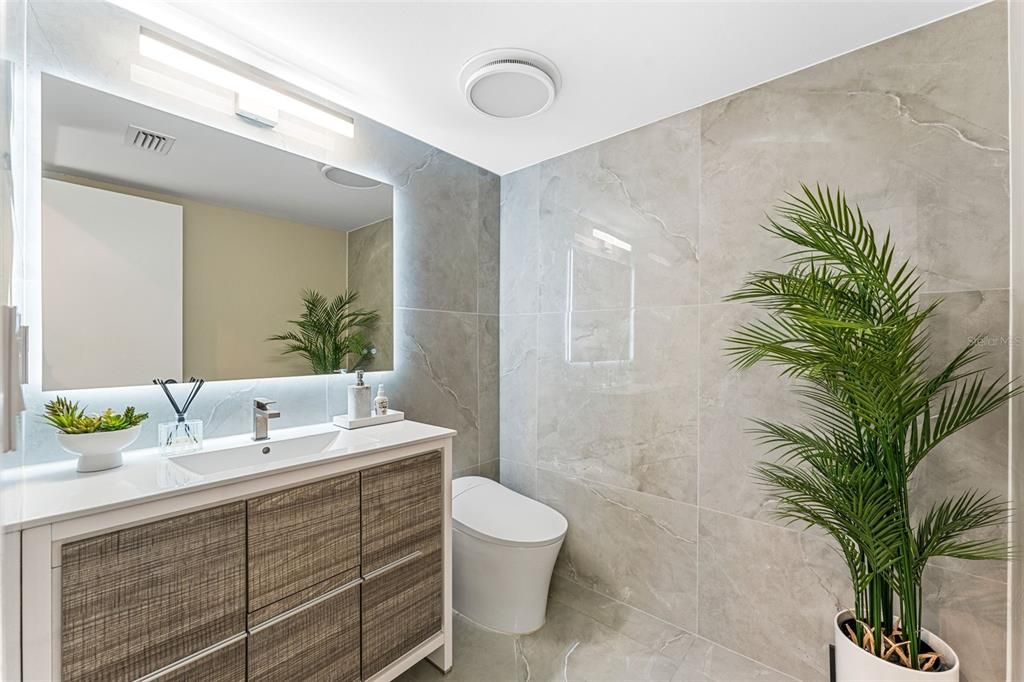 Bathroom, Interior, Marble Walls